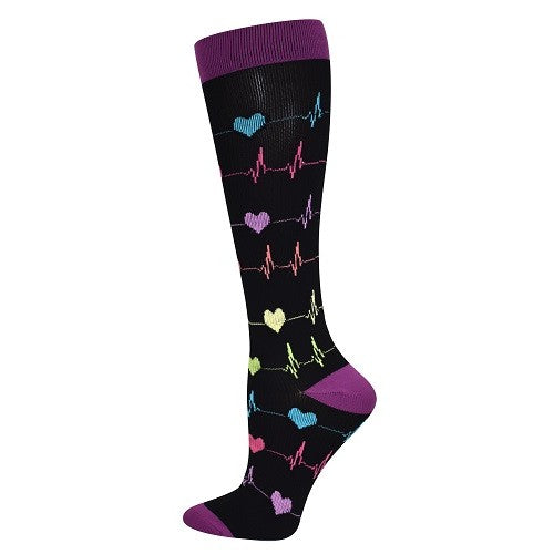 Premium Hearts EKG Fashion Compression Sock