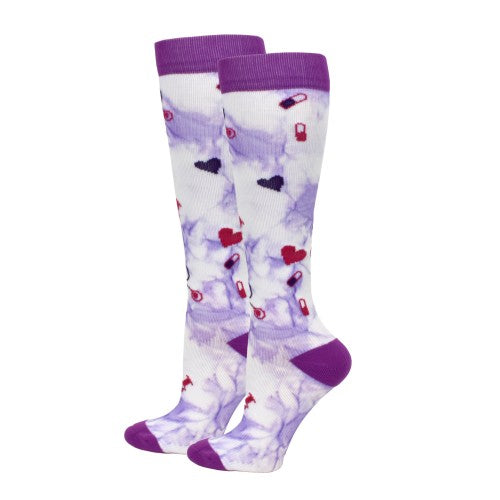 Tie Dye Premium Hearts Compression Sock